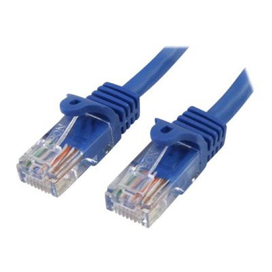 Startech 1m Blue Cat5e / Cat 5 Snagless Patch Cable - Patch kabel - RJ-45 (M) do RJ-45 (M) - 1 m - UTP - CAT 5e - provedení bez hrbolku - modrá
