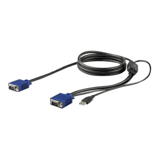 StarTech.com 6 ft. (1.8 m) USB KVM Cable for StarTech.com Rackmount Consoles - VGA and USB KVM Console Cable (RKCONSUV6) - Kabel video / USB - mini-VGA (M) do USB, HD-15 (VGA) (M) - 1.8 m - pro P/N: RKCONS1701, RKCONS1708K, RKCONS1716K, RKCONS17HD, RKCONS1908K, RKCONS1916K