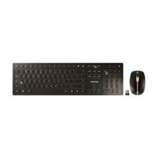 CHERRY DW 9100 SLIM - Klávesnice a sada myši - bezdrátový - 2.4 GHz, Bluetooth 4.2 - QWERTY - USA se symbolem Euro - klávesový spínač: CHERRY SX - černá/bronzová