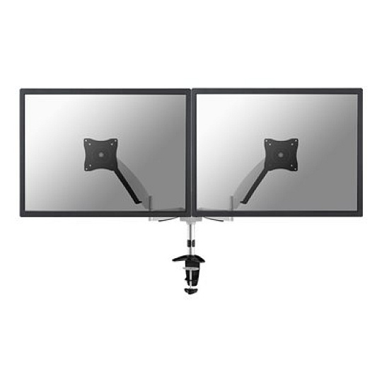 Neomounts FPMA-D950D - Montážní sada - plný pohyb - pro 2 LCD displeje - stříbrná - velikost obrazovky: 10"-27" - upevnění svorkou, průchodka, upevnitelné na stůl