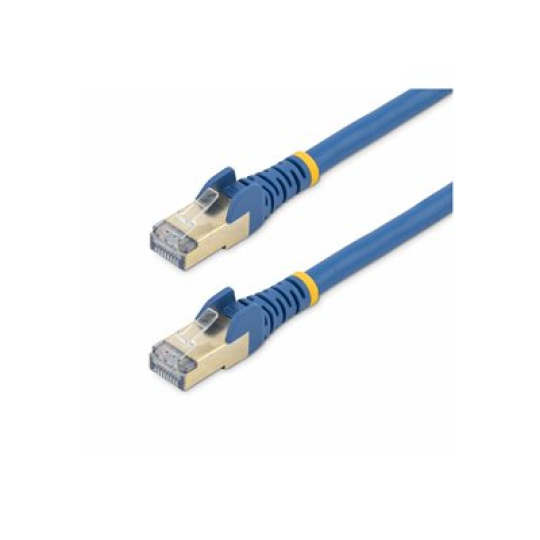 StarTech.com 7.5m CAT6A Ethernet Cable, 10 Gigabit Shielded Snagless RJ45 100W PoE Patch Cord, CAT 6A 10GbE STP Network Cable w/Strain Relief, Blue, Fluke Tested/UL Certified Wiring/TIA - Category 6A - 26AWG (6ASPAT750CMBL) - Patch kabel - RJ-45 (M) do RJ-45 (M) - 7.5 m - STP - CAT 6a - lisovaný, provedení bez hrbolků - modrá