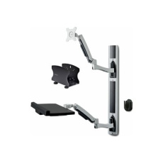 StarTech.com Wall Mount Workstation, VESA Mount For 32" Monitors (22lb/10kg), Fully Articulating Arms For Single Monitor Mount & Keyboard Tray, Includes Desktop Computer/PC Bracket - Ergonomic Standing Desk (2PASTSC-WALL-MOUNT) - Montážní sada - workstation - pro plochý panel - hliník, ocel - cerná - velikost obrazovky: up to 27" / 32" (ultra-wide) - montáž na stenu - kompatibilní s TAA