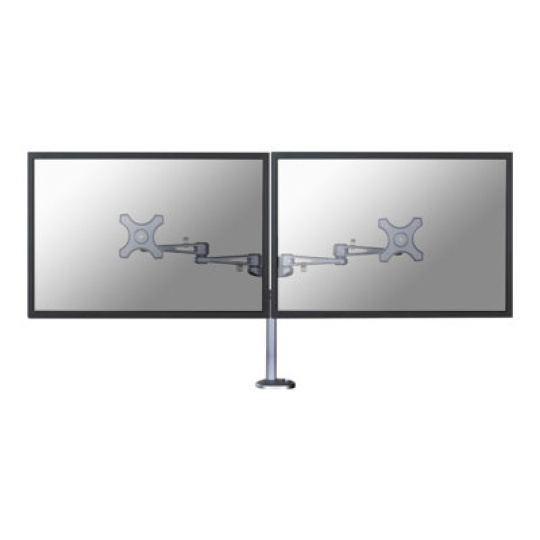 Neomounts by Newstar FPMA-D935DG - Montážní sada - full-motion - pro 2 LCD displeje - stříbrná - velikost obrazovky: 10"-27" - průchodka, upevnitelné na stůl