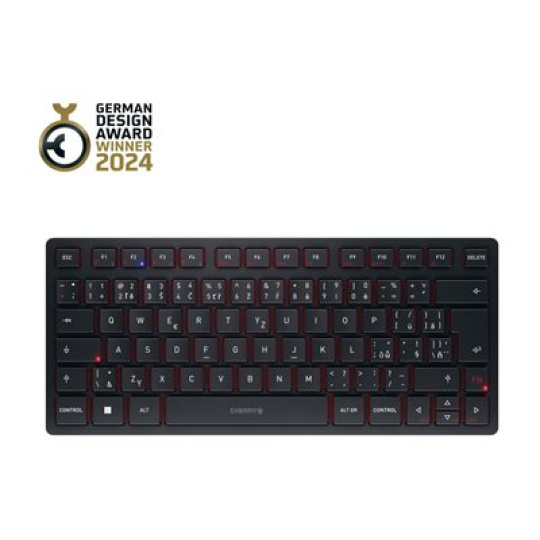 CHERRY KW 9200 MINI - Klávesnice - bezdrátový - 2.4 GHz, Bluetooth 5.0 - česká - klávesový spínač: CHERRY SX - černá