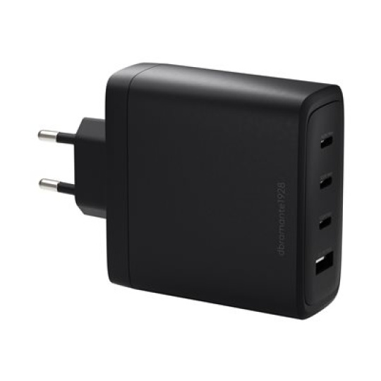 dbramante1928 re-charge - Síťový adaptér - 140 Watt - 4 výstupní konektory (3 x USB-C, USB) - černá