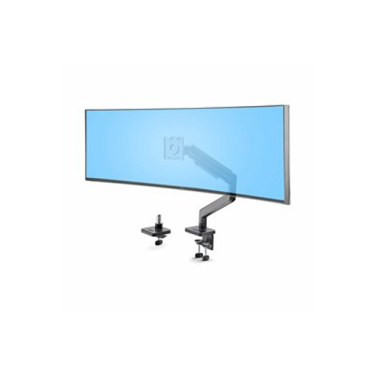 StarTech.com Monitor Desk Mount For 49" Ultrawide Curved Screen, Max 44lb - Montážní sada (pružinové rameno, swivel arm, základna, montáž VESA, Sverka klipu 10-80 mm, Montáž s pruchodkou 10-35 mm) - nastavitelná ramena s mechanickou pružinou - pro LCD displej/zahnutý LCD displej - hliník, ocel, plast - cerná - velikost obrazovky: up to 49" (ultra-wide) - upevnitelné na stul