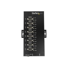 StarTech.com 8 Port Serial Hub USB to RS232/RS485/RS422 Adapter, Industrial USB 2.0 to DB9 Serial Converter Hub, IP30 Rated, Din Rail Mountable Metal Serial Hub, 15kV ESD Protection - 6ft Locking Cable Incl - Sériový adaptér - USB 2.0 - RS-232/422/485 x 8 - cerná - kompatibilní s TAA