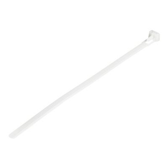 Startech 20cm(8") Reusable Cable Ties, 7mm(1/4") wide, 50mm(1-7/8") Bundle Dia. 22kg(50lb) Tensile Strength, Releasable Nylon Ties, Indoor/Outdoor, 94V-2/UL Listed, 100 Pack, White - Nylon 66 Plastic - TAA (CBMZTRB8) - Kabelová stahovací páska - 20 cm - bílá - kompatibilní s TAA (balení 100)