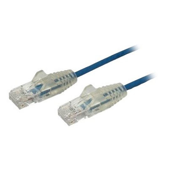 Startech 3m Slim LSZH CAT6 Ethernet Cable, 10 Gigabit Snagless RJ45 100W PoE Patch Cord, CAT 6 10GbE UTP Network Cable w/Strain Relief, Blue, ETL, Low Smoke Zero Halogen - Category 6 - 28AWG (N6PAT300CMBLS) - Patch kabel - RJ-45 (M) do RJ-45 (M) - 3 m - CAT 6 - provedení bez hrbolku - modrá