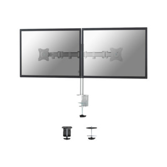 Neomounts by Newstar Select NM-D135D - Montážní sada - full-motion - pro 2 LCD displeje - stříbrná - velikost obrazovky: 10"-27" - upevnění svorkou, průchodka, upevnitelné na stůl