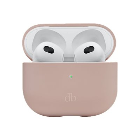 dbramante1928 Costa Rica - Pouzdro for wireless earphones - silikon, recyklovaný plast - ružová pink sand - pro Apple AirPods (tretí generace)