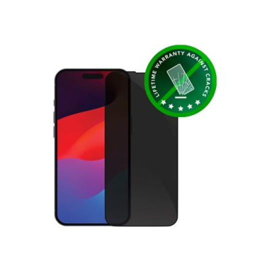 dbramante1928 Eco-shield - Ochrana obrazovky pro mobilní telefon - s bezpečnostním filtrem - barva rámu černá - pro Apple iPhone 15 Pro