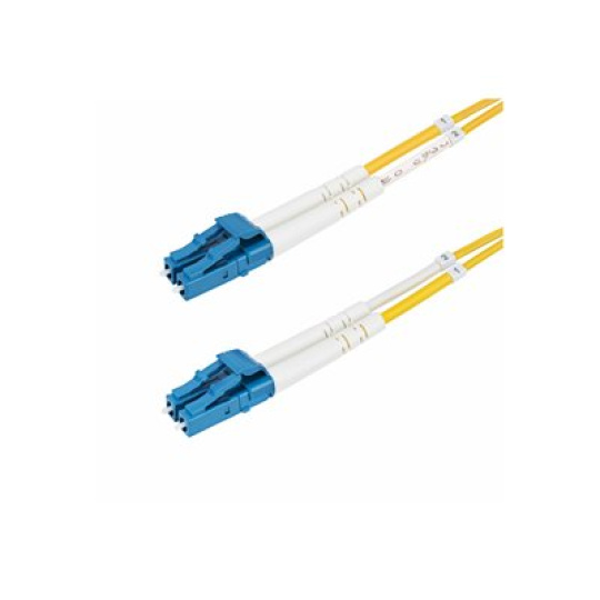StarTech.com 25m (82ft) LC to LC (UPC) OS2 Single Mode Duplex Fiber Optic Cable, 9/125?m, Laser Optimized, 10G, Bend Insensitive, Low Insertion Loss - LSZH Fiber Patch Cord (SMDOS2LCLC25M) - Patch kabel - jednoduchý režim LC/UPC (M) do jednoduchý režim LC/UPC (M) - 25 m - 25 m - 2 mm - optické vlákno - duplex - 9 / 125 mikron - OS1/OS2 - neobsahuje halogen, pasivní - žlutá