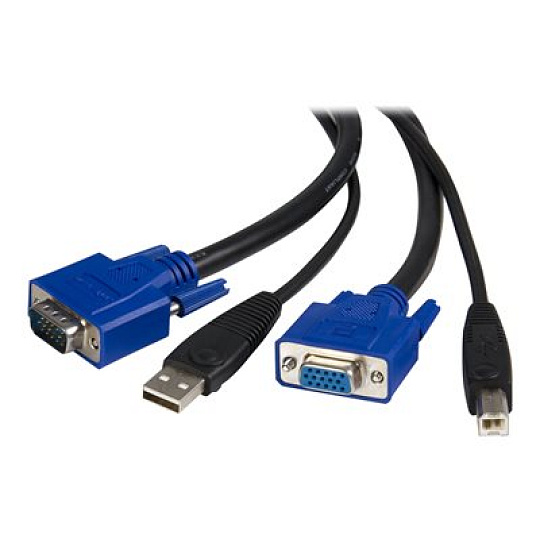 StarTech 10 ft 2-in-1 Universal USB KVM Cable - 10ft VGA KVM Cable - 10ft USB KVM Cable - 10ft KVM Switch Cable (SVUSB2N1_10) - Kabel video / USB - HD-15 (VGA), USB typ B (M) do USB, HD-15 (VGA) - 3 m - pro P/N: RKCOND17HD, SV231USBGB, SV231USBLC, SV431USB, SV431USBAE, SV431USBAEGB, SV431USBDDM