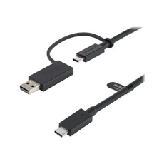 StarTech.com 3ft (1m) USB C Cable w/ USB-A Adapter Dongle, Hybrid 2-in-1 USB C Cable w/ USB-A | USB-C to USB-C (10Gbps/100W PD), USB-A to USB-C (5Gbps), USB-A Host to USB-C DisplayLink Dock - Ideal for Hybrid Dock (USBCCADP) - USB kabel - 24 pin USB-C (M) do 24 pin USB-C (M) - 1 m - USB napájení (100W) - pro P/N: DKM30CHDPD, DKM30CHDPDUE StarTech.com 3ft (1m) USB C Cable w/ USB-A Adapter Dongle, Hybrid 2-in-1 USB C Cable w/ USB-A | USB-C to USB-C (10Gbps/100W PD), USB-A to USB-C (5Gbps), USB-A Host to USB-C DisplayLink Dock - Ideal for Hybrid Dock (USBCCADP) - USB kabel - 24 pin USB-C (M) do 24 pin USB-C (M) - 1 m - USB napájení (100W) - pro P/N: DKM30CHDPD, DKM30CHDPDUE