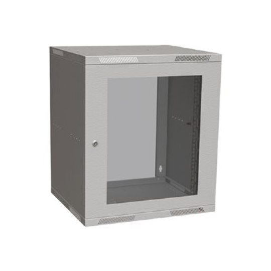 SOLARIX 19 12U/450 nástěnný rozvaděč, Rozvaděč nástěnný skládaný SENSA LITE 12U 450mm, dveře sklo