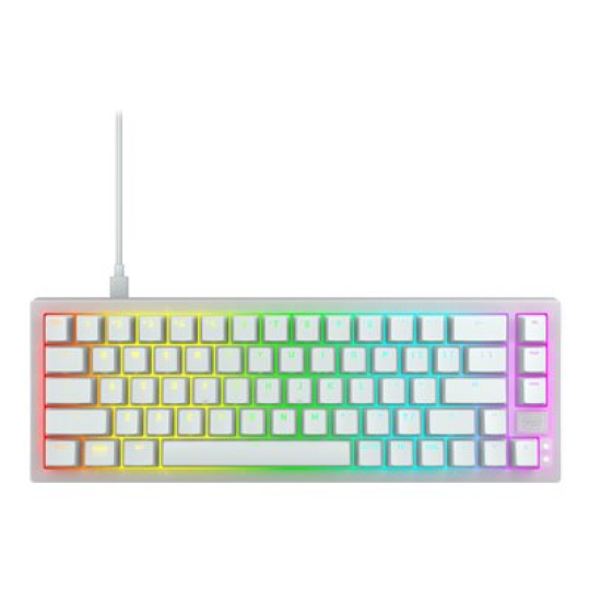 CHERRY XTRFY K5V2 - Klávesnice - 65% - compact - backlit - QWERTY - americká - klávesový spínač: CHERRY MX2A Red (hot-swappable) - bílá