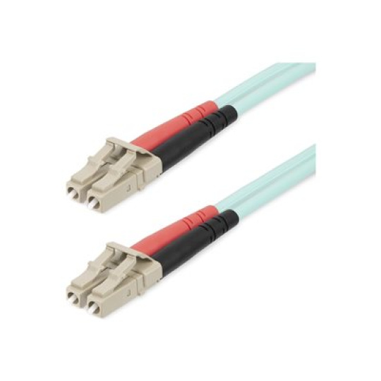 StarTech.com 25m (82ft) LC/UPC to LC/UPC OM4 Multimode Fiber Optic Cable, 50/125?m LOMMF/VCSEL Zipcord Fiber, 100G Networks, Low Insertion Loss, LSZH Fiber Patch Cord - Patch kabel - LC/UPC multi-mode (M) do LC/UPC multi-mode (M) - 25 m - 25 m - optické vlákno - duplex - 50 / 125 mikron - OM4 - neobsahuje halogen, až 100 Gbps rychlost prenosu dat - vode - barva