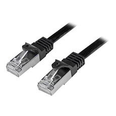 Startech 50cm CAT6 Ethernet Cable, 10 Gigabit Shielded Snagless RJ45 100W PoE Patch Cord, CAT 6 10GbE SFTP Network Cable w/Strain Relief, Black, Wiring is UL Certified/TIA - Category 6 - 26AWG (N6SPAT50CMBK) - Patch kabel - RJ-45 (M) do RJ-45 (M) - 50 cm - SFTP / 50 mikronu - CAT 6 - lisovaný, provedení bez hrbolku - cerná