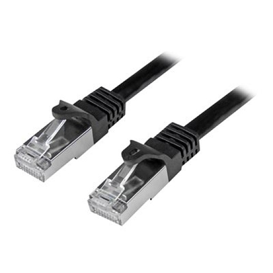 Startech 50cm CAT6 Ethernet Cable, 10 Gigabit Shielded Snagless RJ45 100W PoE Patch Cord, CAT 6 10GbE SFTP Network Cable w/Strain Relief, Black, Wiring is UL Certified/TIA - Category 6 - 26AWG (N6SPAT50CMBK) - Patch kabel - RJ-45 (M) do RJ-45 (M) - 50 cm - SFTP / 50 mikronu - CAT 6 - lisovaný, provedení bez hrbolku - cerná