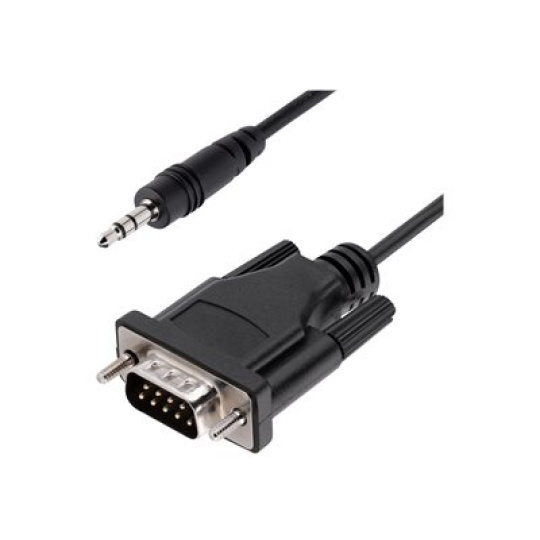 StarTech.com 3ft (1m) DB9 to 3.5mm Serial Cable for Serial Device Configuration, RS232 DB9 Male to 3.5mm Cable for Calibrating Projectors, Digital Signage, and/or TVs via Audio Jack - Al-Mylar EMI Shielding (9M351M-RS232-CABLE) - Sériový kabel - DB-9 (M) do mini-phone stereo 3.5 mm (M) - 1 m - lisovaný, krídlové šrouby - cerná