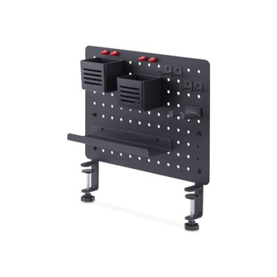 StarTech.com Clamp-On Pegboard with Accessories, 16.5 x 12.5in (42 x 32cm), Steel Pegboard, Desktop Storage Organizer, Desk Mount Peg Board, Black - Upevnovací komponent (panel s otvory) - uchycení na klip - ocel - cerná - upevnitelné na stul