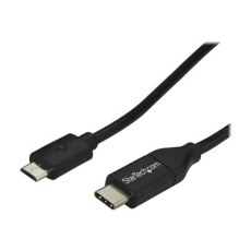 StarTech.com USB C to Micro USB Cable 2m 6ft - USB-C to Micro USB Charge Cable - USB 2.0 Type C to Micro B - Thunderbolt 3 Compatible (USB2CUB2M) - USB kabel - 24 pin USB-C (M) do Micro USB typ B (M) - USB 2.0 - 2 m - černá
