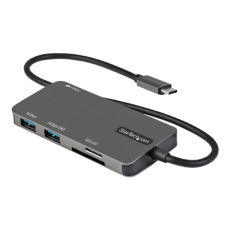StarTech.com USB C Multiport Adapter, USB-C to 4K 30Hz HDMI, 100W Power Delivery Pass-through, SD/MicroSD Slot, 3-Port USB 3.0 Hub, USB Type-C Mini Dock, 12" (30cm) Long Attached Cable - Thunderbolt 3 Compatible (DKT30CHSDPD) - Dokovací stanice - USB-C / Thunderbolt 3 - HDMI