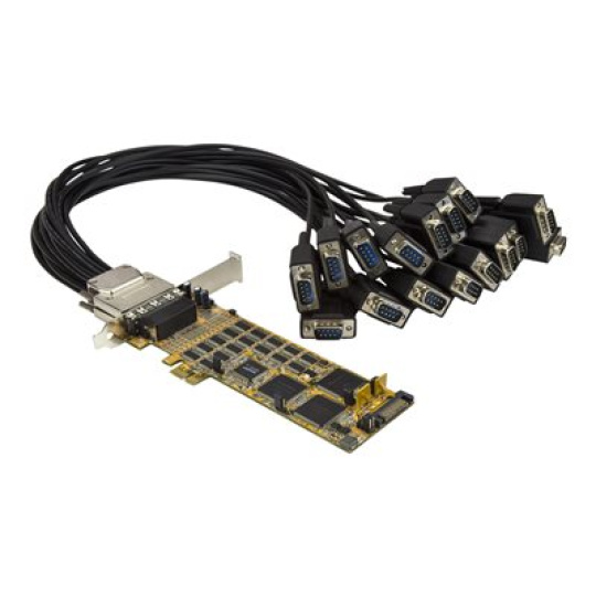 StarTech.com 16 Port PCI Express Serial Card - High-Speed PCIe Serial Card - Expanzní modul - PCIe 1.1 nízký profil - RS-232 x 2 - žlutá