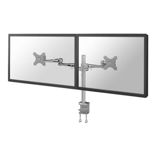 Neomounts FPMA-D935D - Montážní sada - plný pohyb - pro 2 LCD displeje - stříbrná - velikost obrazovky: 10"-27" - upevnění svorkou, upevnitelné na stůl