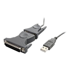 StarTech.com USB to Serial Adapter - 3 ft / 1m - with DB9 to DB25 Pin Adapter - Prolific PL-2303 - USB to RS232 Adapter Cable (ICUSB232DB25) - Sériový adaptér - USB 2.0 - šedá