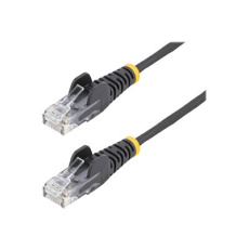 StarTech.com 3m Slim LSZH CAT6 Ethernet Cable, 10 Gigabit Snagless RJ45 100W PoE Patch Cord, CAT 6 10GbE UTP Network Cable w/Strain Relief, Black, ETL, Low Smoke Zero Halogen - Category 6 - 28AWG (N6PAT300CMBKS) - Patch kabel - RJ-45 (M) do RJ-45 (M) - 3 m - CAT 6 - provedení bez hrbolků - černá