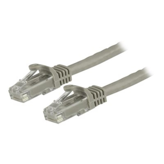 StarTech.com 15m CAT6 Ethernet Cable, 10 Gigabit Snagless RJ45 650MHz 100W PoE Patch Cord, CAT 6 10GbE UTP Network Cable w/Strain Relief, Grey, Fluke Tested/Wiring is UL Certified/TIA - Category 6 - 24AWG (N6PATC15MGR) - Patch kabel - RJ-45 (M) do RJ-45 (M) - 15 m - UTP - CAT 6 - lisovaný, provedení bez hrbolku - šedá