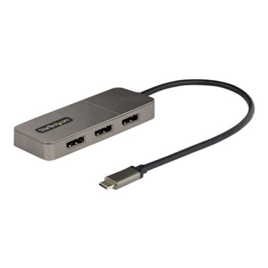 StarTech.com USB-C to Triple DisplayPort 1.4 MST Hub, 4K 60Hz, 1ft (30cm) Cable, USB Type-C Multi Monitor Adapter for Laptop, DP 1.4 Multi-Stream Transport Hub, DisplayPort Splitter - MST Triple Monitor Adapter (MST14CD123DP) - Dokovací stanice - USB-C / Displayport - 3 x DP