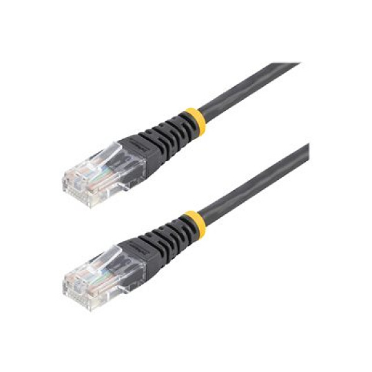 Startech 15m Black Cat5e / Cat 5 Molded Patch Cable - Patch kabel - RJ-45 (M) do RJ-45 (M) - 15 m - UTP - CAT 5e - lisovaný - cerná