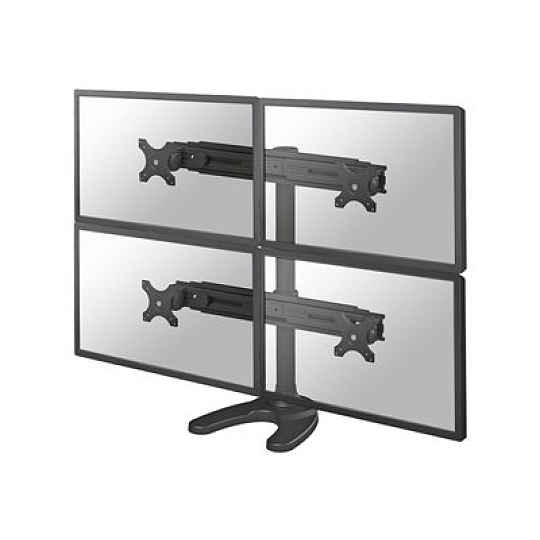 Neomounts FPMA-D700DD4 - Stojan - plný pohyb - pro 4 LCD displeje - černá - velikost obrazovky: 19"-30" - stolní stojan, průchodka, upevnitelné na stůl