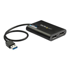 StarTech.com USB 3.0 to Dual DisplayPort Adapter 4K 60Hz, DisplayLink Certified, Video Converter with External Graphics Card - Mac & PC (USB32DP24K60) - Adaptér DisplayPort - USB typ A (M) do DisplayPort (F) - USB 3.0 - 30 cm - podpora 4K60Hz (4096 x 2160) - cerná StarTech.com USB 3.0 to Dual DisplayPort Adapter 4K 60Hz, DisplayLink Certified, Video Converter with External Graphics Card - Mac & PC (USB32DP24K60) - Adaptér DisplayPort - USB typ A (M) do DisplayPort (F) - USB 3.0 - 30 cm - podpora 4K60Hz (4096 x 2160) - cerná