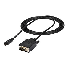 StarTech 6ft (2m) USB C to VGA Cable, 1920x1200/1080p USB Type C to VGA Video Active Adapter Cable, Thunderbolt 3 Compatible, Laptop to VGA Monitor/Projector, DP Alt Mode HBR2 Cable - 2m USB-C Video Cable (CDP2VGAMM2MB) - Kabel video / USB - USB-C (M) do HD-15 (VGA) (M) - 2 m - podpora 1920 x 1200 (WUXGA) - cerná - pro P/N: TB4CDOCK