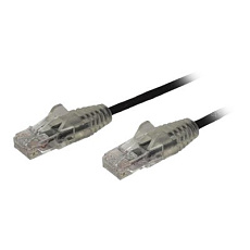 Startech 2.5m Slim LSZH CAT6 Ethernet Cable, 10 Gigabit Snagless RJ45 100W PoE Patch Cord, CAT 6 10GbE UTP Network Cable w/Strain Relief, Black, ETL/Low Smoke Zero Halogen - Category 6 - 28AWG (N6PAT250CMBKS) - Patch kabel - RJ-45 (M) do RJ-45 (M) - 2.5 m - CAT 6 - provedení bez hrbolku - cerná