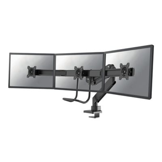 Neomounts NM-D775DX3 - Montážní sada - plný pohyb - pro 3 LCD displeje - černá - velikost obrazovky: 17"-27" - upevnění svorkou, průchodka, upevnitelné na stůl