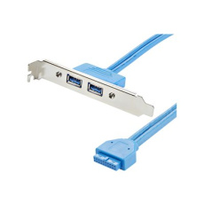 StarTech.com 2 Port USB 3.0 A Female Slot Plate Adapter - USB 3.0 motherboard Adapter - USB 3 plate - USB 3.0 header Adapter (USB3SPLATE) - Panel USB - USB typ A (F) do 20 pin IDC (F) - 50 cm - modrá - pro P/N: PEXUSB312A1C1H, PEXUSB312A2C2V, PEXUSB312EIC