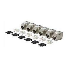 Cat8 Keystone Jack 6-Pack 180-Deg Cat8 Keystone Jack 6-Pack 180-Deg