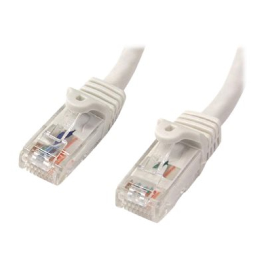 StarTech.com 2m CAT6 Ethernet Cable, 10 Gigabit Snagless RJ45 650MHz 100W PoE Patch Cord, CAT 6 10GbE UTP Network Cable w/Strain Relief, White, Wiring is UL Certified/TIA - Category 6 - 24AWG (N6PATC2MWH) - Patch kabel - RJ-45 (M) do RJ-45 (M) - 2 m - UTP - CAT 6 - provedení bez hrbolků - bílá