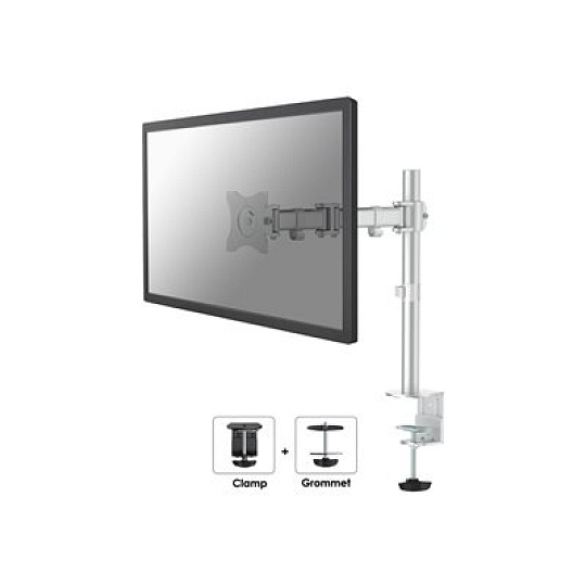 Neomounts NM-D135 - Montážní sada - plný pohyb - pro Displej LCD - stříbrná - velikost obrazovky: 10"-30" - upevnění svorkou, průchodka, upevnitelné na stůl