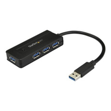 StarTech.com 4 Port USB 3.0 Hub SuperSpeed 5Gbps with Fast Charge Portable USB 3.1/USB 3.2 Gen 1 Type-A Laptop/Desktop Hub, USB Bus Power or Self Powered for High Performance, Mini/Compact - 15W of Shared Power (ST4300MINI) - Rozbočovač - 4 x SuperSpeed USB 3.0 - desktop - pro P/N: USB312SAT3CB, USB315CB2M, USBLT1MWS, USBLT2MBR, USBLT30CMW, USBLTM1MBK, USBLTM1MWH