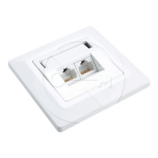 Solarix SX9-2-5E-UTP-WH - Síťová zásuvka - CAT 5e, UTP, pod omítku - RJ 45 - úhlový - 2 síťové zásuvky - bílá, RAL 9003 Solarix SX9-2-5E-UTP-WH - Síťová zásuvka - CAT 5e, UTP, pod omítku - RJ 45 - úhlový - 2 síťové zásuvky - bílá, RAL 9003