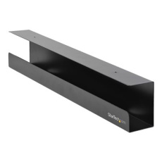 StarTech.com Under Desk Cable Management Tray, Cable Tray Organizer for Office/Standing Desk, Desk or Table Mount Cords/Wire/Power Strip Holder, Computer Cable Manager, 23-1/2"L x 4-1/2"D - Desk Cable Management (UDCMTRAY) - Zásuvka pro management kabelů - montáž pod stůl - černá