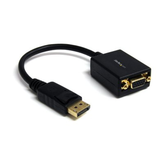 StarTech.com DisplayPort To VGA Video Adapter Converter - Active - 1080p - DP to VGA Converter (DP2VGA2) - Adaptér obrazovky - DisplayPort (M) do HD-15 (VGA) (F) - 27.94 cm - opatřený západkou - černá - pro P/N: DK30C2DAGPD, MST14DP123DP, TB32DP14, TB3CDK2DP, TB3CDK2DPUE, TB3DK2DPM2, TB3DKM2DPL