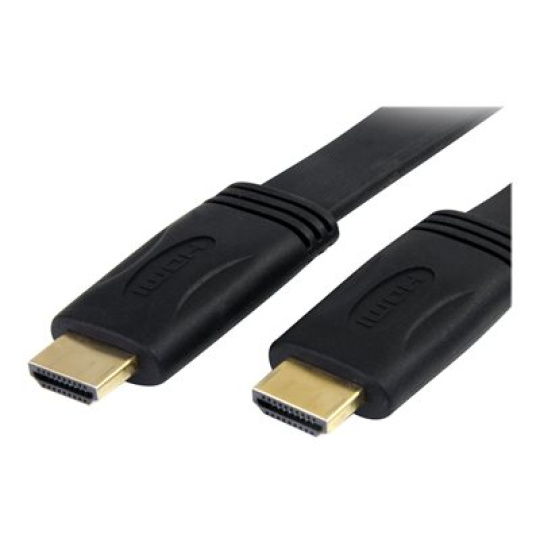 StarTech.com 6 ft Flat High Speed HDMI Cable with Ethernet - Ultra HD 4k x 2k HDMI Cable - HDMI to HDMI M/M - Flat HDMI Cable (HDMIMM6FL) - Kabel HDMI s ethernetem - HDMI s piny (male) do HDMI s piny (male) - 1.8 m - cerná